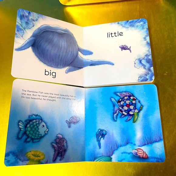 RAINBOW FISH VINTAGE HARDCOVER BOARD BOOK BUNDLE OF 2 MARCUS PFISTER 1996 & 2005 - Picture 3 of 14